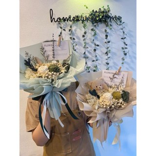 Small forest 乾燥花束 藍白色系 居家裝飾 永生花 畢業禮物, 藍色,紫色,綠色