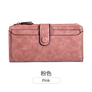 韓式雙層拉鏈長夾，黃色皮夾，女士錢包 047