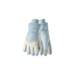 HOME GYM CLUB 加絨保暖滑雪手套 防風防水觸屏手套, 藍米色, 1套