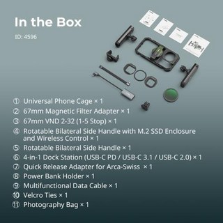 스마트폰 케이지 거치대 비디오 리그 키트 호환용 SmallRig x Brandon Li 올인원 모바일 범용 퀵릴리즈 폰 삼성 w 그립 4596, cage kit 4596