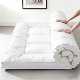 사계절 매트리스 바닥 매트 8cm 토포매트리스 침대 접이식매트리스, 흰색
