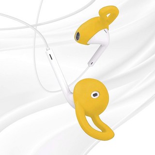 Airpods 耳套 airpods1 airpods2 earpods 運動耳掛 一代 二代 有線耳機 iphone, 黃色一對, 1個