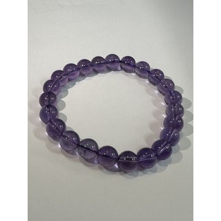 紫水晶圓珠手鍊，天然水晶手串，時尚簡約設計，提升個人魅力，送禮自用皆宜