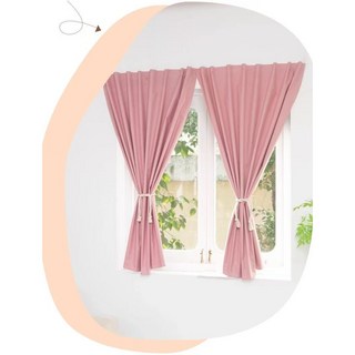 귀월미 무타공 붙이는 레이스 암막 커튼 벨크로 포함 설치 간편한 차광 거실 침실 발코니 커튼