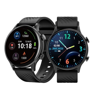 Seefer 통화가능 스포츠스마트워치 | 원형화면 방수 운동시계 | 심박수 혈중산소 100종이상 스포츠모드 활동량 메시지알림 블루투스 | 남녀공용 실리콘밴드 러닝등산용, 검정색, 4.6cm, GPS + 블루투스