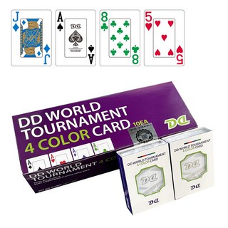 DD 월드 토너먼트 4컬러 카드 홀덤카드 대회용 플레잉 게임카드, 10개, 골드+실버