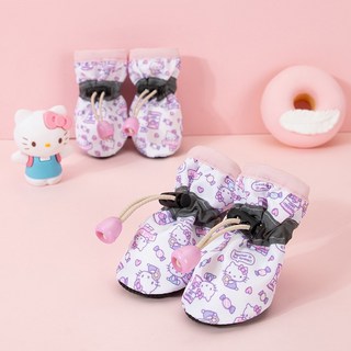 애견 플랫 4계절 강아지 신발 소형견 발 안빠져 가을 얇은 실내 발커버 여름 통풍, 1개