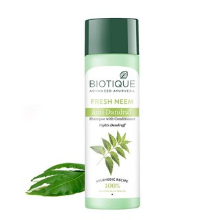 Biotique Margosa 비듬 방지 샴푸 & 컨디셔너 190ml/6.42 액량 온스 I 머리카락을 신선하고 윤기 나는 자연스러운 바디 139733