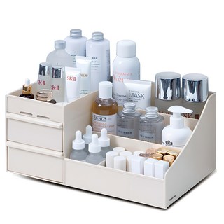 마켓플랜 서랍형 3단 코스메틱 보관정리대, 베이지, 1개