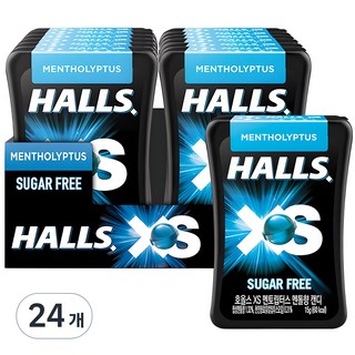 HALLS XS無糖迷你薄荷糖 酷爽薄荷款, 24盒, 15g