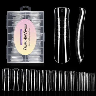 [로로구대]TP 140개/박스 듀얼 네일 폼 아크릴 네일 팁 폴리 네일 젤 풀 커버 탑 폼 연장용 퀵 빌딩 젤 몰, 01 F-140pcs-box