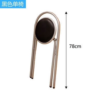 U好傢具 YSF簡約白色折疊餐桌椅組閤，小戶型1桌2椅休閒餐桌, 黑色單椅