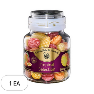 캐빈디쉬앤하비 트로피칼 셀렉션 병 캔디, 300g, 1개