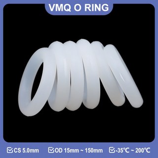 5/10개 VMQ 백색 실리콘 O 링 CS 5mm 외경 15mm ~ 155mm 등급 실리콘 씰링 와셔 방수 절연 가스켓, OD 40mm ID 30mm, 10 Pieces