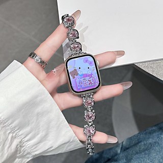 애플워치 호환 스트랩 메탈 키티 스톤 세팅 여성 밴드