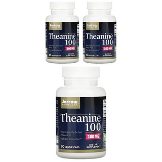 Jarrow FORMULAS 賈羅公式 茶胺酸素食膠囊 100mg, 60顆, 3罐