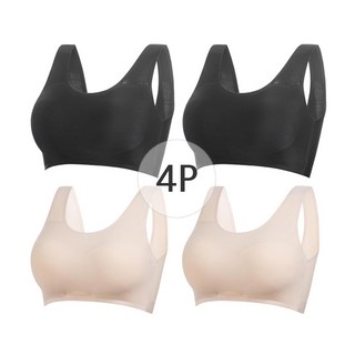 소곳소란 주니어 2단계 3단계 무봉제 메쉬 심리스 끈 런닝 스포츠브라탑 4P 학생 속옷세트