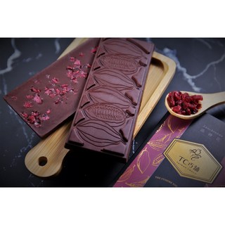 TC巧舖 台灣屏東可可 巧克力BAR 海鹽洛神花黑糖牛奶巧克力, 1個, 洛神花巧克力