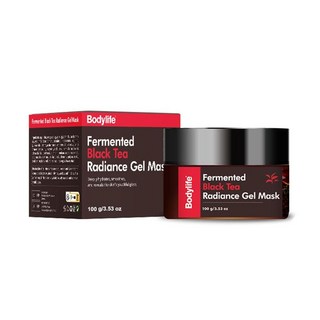 Bodylife 발효 홍차 래디언스 젤 마스크 100g3.3온스 - 건조하고 칙칙한 피부 위한 수분 공급 브라이트닝 페이스 잔주름 감소 질감 매끄럽게 젊음의 광채 회복 [호환], Bodylife 발효 홍차 래디언스 젤 마스크 100g