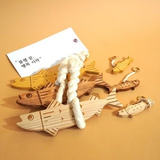 [한소품] 액막이 명태 북어 3컬러 명주실 자동차고사 집들이 개업 선물 : 불운은 꿀꺽 행운은 반짝, 백색-액막이명태set