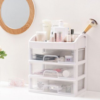 3단 화장품 정리대 화이트 수납 보관 화장대케이스, 3단정리대