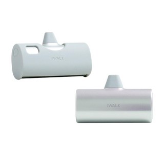 iWALK TWINS 直插式行動電源 雙介面充電寶 迷你行動電源 快充 適iPhone16 蘋果/安卓手機 台灣公司貨, 輝曜銀(含接頭+保護套+充電線)