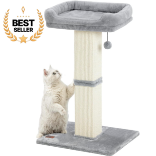 츄츄냥 고양이 수직 스크래쳐 기둥형 캣타워, 1개, 3세대 실버 그레이