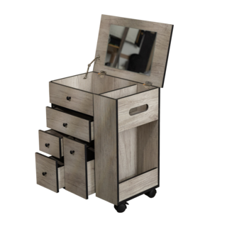 米克先生 移動式化妝櫃 台灣製造 CA-01 化妝車 化妝台 化妝桌 化妝盒 床頭櫃 收納櫃 置物櫃 化妝櫃 化妝收納櫃, 工業風紋