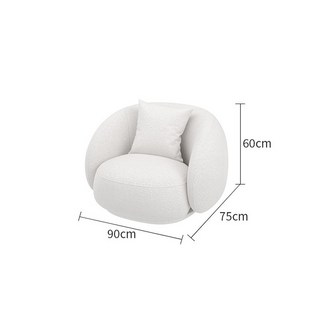 弧形沙發，接待區沙發，北歐風格，奶油色, 單人沙發