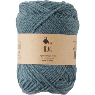 編織蟲 Knitworm 日本製100%有機羊毛線Hug 合太 30g 92m 純天然羊毛線材，柔軟舒適，透氣性佳, 水藍, 1個