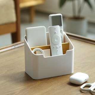 1+1 화이트 우드 리모컨 정리함-심플형(2칸), 2개