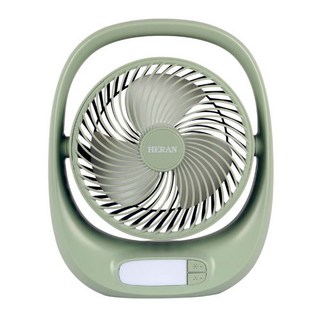禾聯家電 USB充電桌面立扇 HUF-07GL310，輕巧便攜，多角度調整，節能省電, 綠, HUF-07GL310