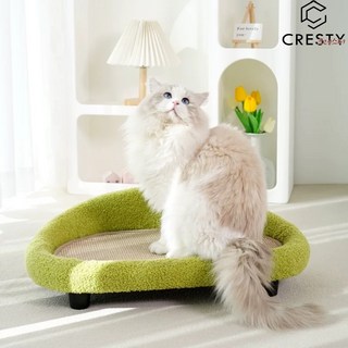 크레스티 사계절 애완 동물 고양이 집 심플 고양이 쿠션 소파 대형 고양이 스크래쳐, 1세트, 그린