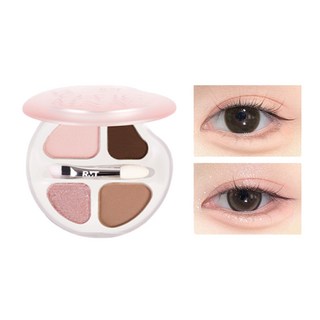 PINKCAT 羅小曼四色臥蠶盤 粉嫩感甜妹 臥蠶粉 高光 臥蠶筆 提亮 眼影 綜合盤 陰影 細節 暈染, 羅小曼四色臥蠶盤｜02甜奶桃, 1個