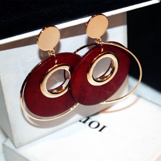 하드핀 블랙 귀걸이 여성 긴 원 모양 한일 과장된 기질의 새로운 유행 귀걸이 제품