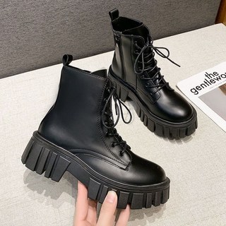 max admire 厚底馬丁靴女 時尚百搭 舒適耐穿 黑色 白色 歐碼35-40