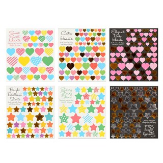 하트 별모양 스티커 다꾸문구 달력 사진꾸미기, 10개, 단색하트