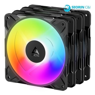 ARCTIC P12 Pro ARGB 리버스 블랙 3팩, 1개
