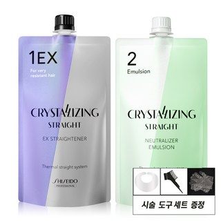 시세이도 프로페셔널 크리스탈라이징 스트레이트 크림 매직약 1EX(강한곱슬)+중화제(에멀젼타입) 각 400g, 1개
