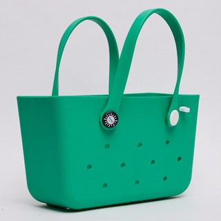 컴피백 물 빠지는 사우나 수영 목욕 바구니 가방 미디움 토트백 (CF008), 플로우백 미디움토트-(M)피지그린