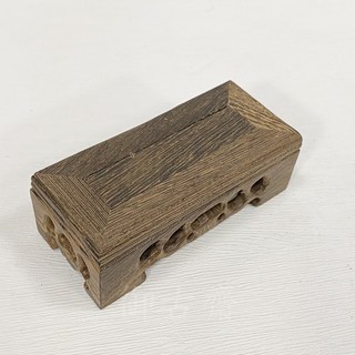 御古齋 虎斑雞翅木長方形藝品展示座，穩固底座小花台，實用擺設四件套，多尺寸可選，提升居家品味, 小(11*5*4)