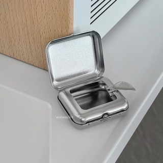 WOOWAY迷你輕奢便攜式口袋菸灰缸E3-3/隨身菸灰缸/行動菸灰缸/菸灰盒/菸灰袋/居家用品, 銀色,現貨, 1個