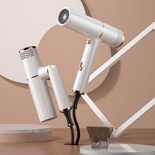可摺疊便攜式大功率家用吹風機，恆溫護髮吹風筒, 白色,220V-歐規（國內不適用）