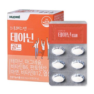 스트레스 앤 테아닌 골드 엘테아닌, 1개, 60정