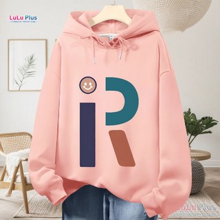 Lulu Plus M-5XL 連帽帽T 素色 女生 落肩 加絨 韓版衛衣 刷毛衛衣 秋季 oversize 衛衣D0039A
