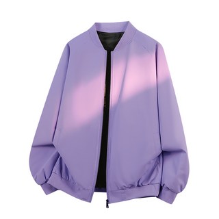 棒球服外套男款 春秋夾克 拉鏈開衫長袖純色上衣 防風運動夾克