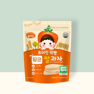 [퓨어잇] 유기농 쌀과자 떡뻥 아이간식 반찬 음료 49종 10+2, 1개, [10+2]03_퓨어잇 당근떡뻥, 30g