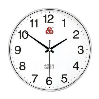 上海三五牌 555 掛鍾 電子掛鍾 簡約靜音 客廳臥室 9J82IGT01A, 正品555白色-簡約大方,9英寸直徑22釐米C【收藏急速髮貨】