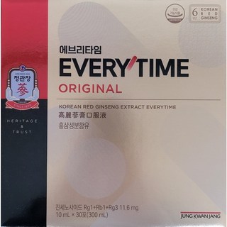 정관장 에브리타임 오리지널 고급 선물 포장 쇼핑백 세트, 1개, 30회분