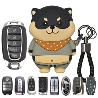 바이어웨이 강아지 차키케이스 자동차 스마트키 커버 키홀더, 강아지:, 쌍용-A